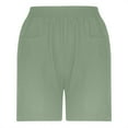 thumbnail image 6 of Brnmxoke Cotton Linen Shorts Women 2024 Summer Casual Loose Fit Plus Size Lounge Shorts Elastic High Waisted Running Shorts Green,M, 6 of 7