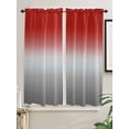 thumbnail image 2 of Bedroom Curtains 63 Inches length, Red Gray Ombre Window Treatment Curtain Drapes, Modern Gradient Abstract Art Rod Pocket Curtain Panels for Living Room Kitchen, 42"x63", 2 Panels, 2 of 7