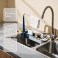 thumbnail image 4 of Naittoop Telescopic Sink Storage Rack, Adjustable Kitchen Drain Organizer, Hanging Storage Shelf for Sponges, Cloths, and Sink Essentials Red, 4 of 5