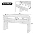 thumbnail image 4 of Aukfa Console Table, Curved Entryway Sofa Table with Storage Drawers and Shelves for Hallway and Living Room, Black, 4 of 8