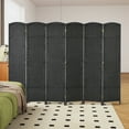 thumbnail image 3 of HOMCOM 6 Panel Room Divider Freestanding Folding Privacy Screen Black, 3 of 9