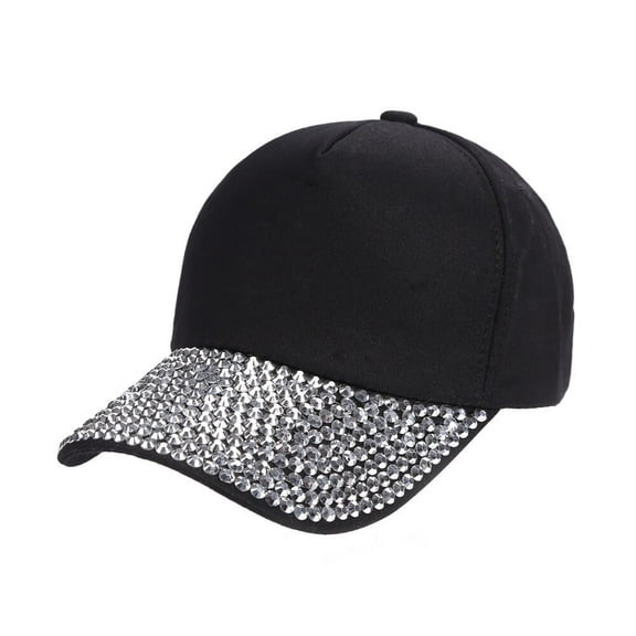 DOPI Stylish Hats Womens New Fashion Baseball Cap Rhinestone Paw Shaped Snapback Hat