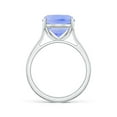 thumbnail image 2 of ANGARA Natural Cushion 4.5 ct Tanzanite Ring with Hidden Accents in 14K White Gold for Women (Size-12x10mm) | December Birthstone, Anniversary, Jewelry Gift for Women | Natural Tanzanite Ring, 2 of 8