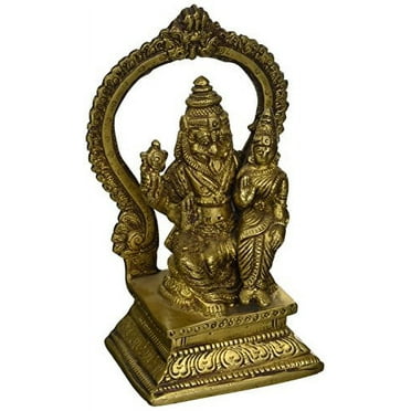Lord Narasimha with His Shakti - Brass Statue