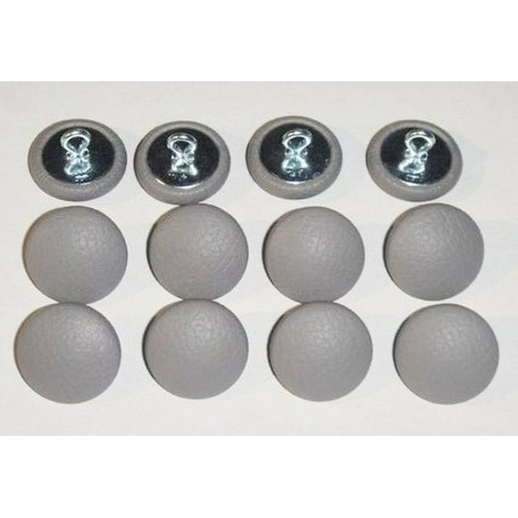 Set of 12 Wire Eye Metal Back Upholstery Buttons #30 Platinum Gray Vinyl Y