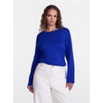 thumbnail image 2 of Scenario Women's Cotton Crewneck Tee with Long Sleeves, Sizes XS-XXXL, 2 of 6