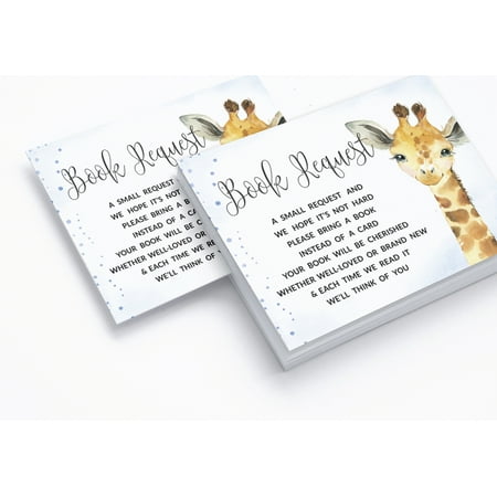 Inkdotpot 30 Books For Baby Shower Request Cards Bring A Book Instead Of A Card Giraffe Jungle Animals Baby Shower Invitations Inserts Games