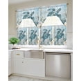 thumbnail image 4 of Teal Turtle Coastal Swag Valance and Tier Curtains 36'' Length Set, Summer Beach Nautical Starfish Light Filtering Kitchen Curtains, Tier Curtain Valances for Bathroom/Living Room/Bedroom/Café, 4 of 6