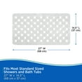 thumbnail image 6 of Kenney Vinyl Bath Mat with Suction Cups and Large Drain Holes, 27" x 14.5", Grey, 6 of 6