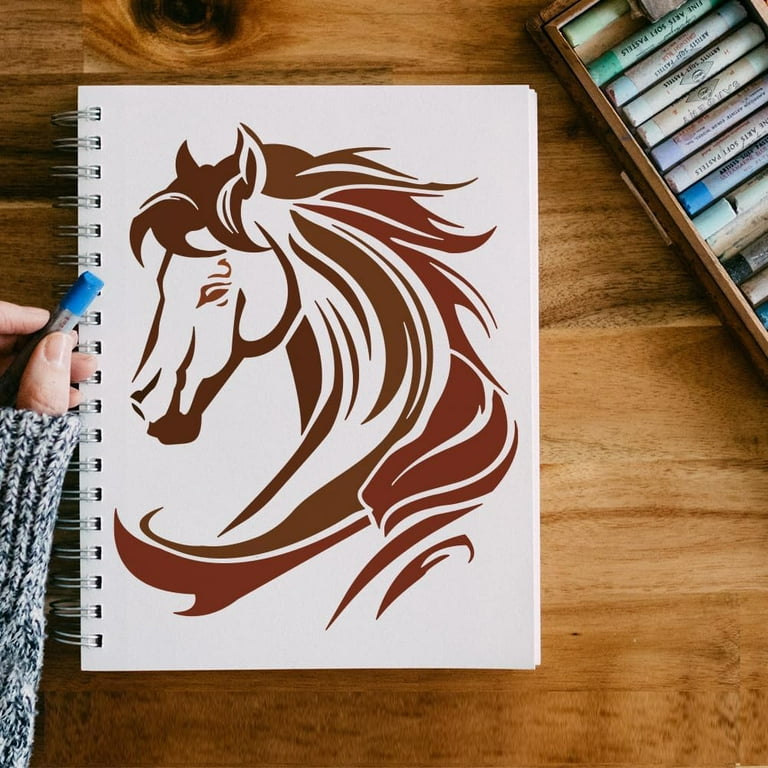 Horse Head Painting Stencil 8.3x11.7inch Reusable Line Horse Drawing Template Rectangle Head of Horse Stencil for Painting Large Animal Theme Template for Home Wall Furniture Decor - Walmart.com horse-head-painting-stencil-8-3x11-7inch-reusable-line-horse-drawing-template-rectangle-head-of-horse-stencil-for-painting-large-animal-theme-template-for-home-wall-furniture-decor-walmart-com