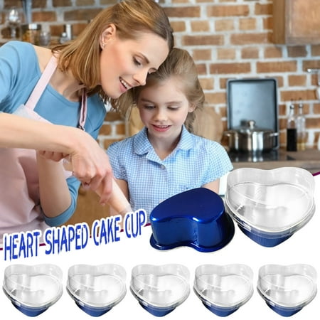 

FensXil Cake Mould Valentine s Day Couple Diy Baking Cake Heart Shaped Cake Cup (With Lid)