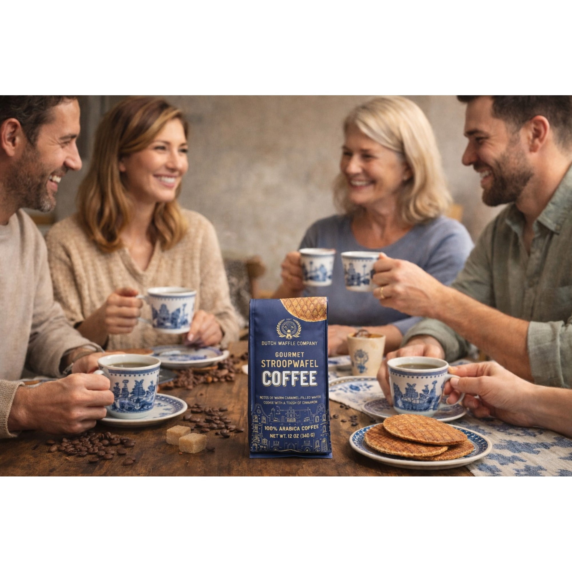 Dutch Waffle Company Stroopwafel Flavored Coffee, 12 oz. Pouch, Whole Bean