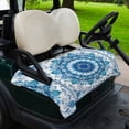 thumbnail image 2 of Golf Cart Seat Covers for 2 Seater,White Blue Boho Microfiber Cart Seat Towel Blanket,Modern Floral Abstract Art Ethnic Tribal Absorbent NonSlip Bench Seats Protector for Golf Course 51"x31", 2 of 9