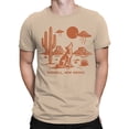 thumbnail image 2 of Roswell Desert Wolf and UFO Scene Men's T-shirt, 2 of 3