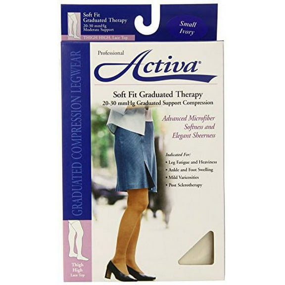 Activa Soft Fit Thigh High Lace Top 20-30mmHg (Ivory) Small
