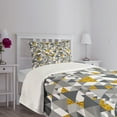 thumbnail image 3 of Ambesonne Yellow Grey Quilted Bedspread Set 2 Pcs, Zig Zag Triangles, Twin Size, Charcoal Grey Marigold, 3 of 5