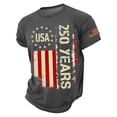 thumbnail image 2 of 250 USA Anniversary Men's USA 250 Years T Shirt Patriotic American Flag Graphic Tee Vintage Short Sleeve Casual Top, 2 of 4