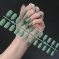 thumbnail image 2 of RAGUPEL 24Pcs Glue on Nails for Women,Green Short Fake Nails,Matte Finish Best Press on Nails,Cute Press on Nails for Daily Life,Style1, 2 of 7