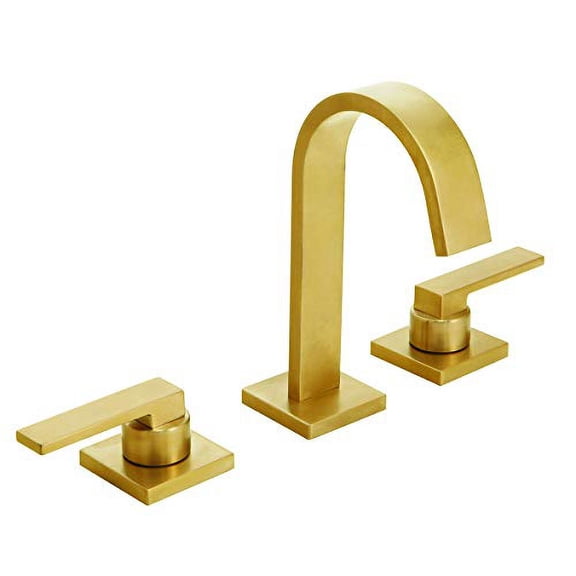 Speakman SB-2523-AB Satin Brass Lura 8 Widespread Bathroom Faucet with Push-Pop Drain