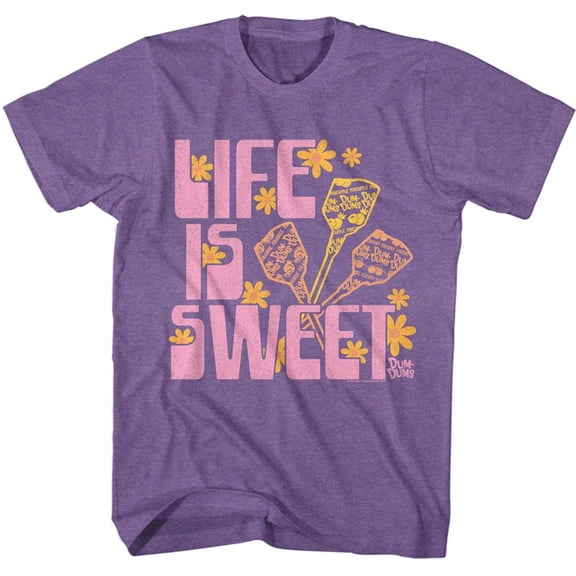 Dum Dums Life is Sweet Purple Heather Adult T-Shirt