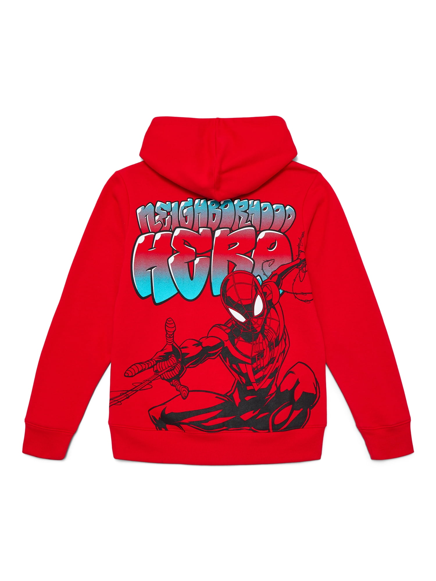 Spider-Man Little and Big Boys Neighborhood Miles Graphic Hoodie with Embroidery, Sizes 4-18
