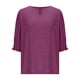 thumbnail image 3 of Heisall Womens Tops V-Neck Bat Sleeve Smocked Colorful Cotton Loose Casual Short Sleeve Tshirts 2025 New Arrival Fashion Blouses, 3 of 5