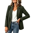 thumbnail image 2 of Women's Casual Lapel Blazer Long Sleeve Single Button Lightweight Work office Blazer Jacket with Pockets Spring Fall Daily Business Outfit Green, 2 of 7