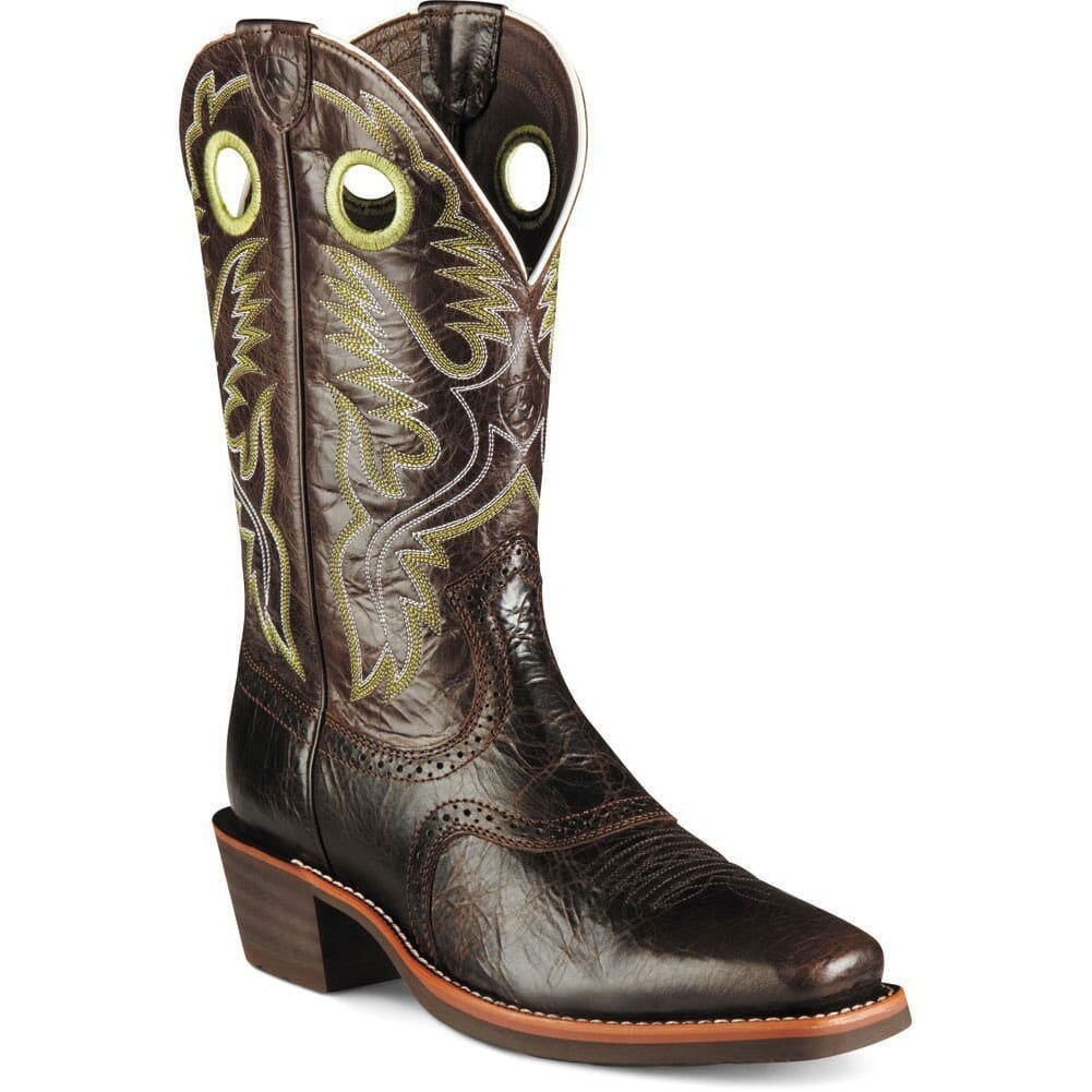 Ariat Men's Boot Heritage Roughstock 10007850 12"Thunder Brown $190 