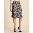 thumbnail image 2 of Moomaya Printed A-Line Skirt For Women, Elastic Waist Midi Length Formal Look Skirt, 2 of 8