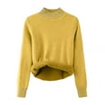 thumbnail image 1 of BVOFAR Chandail à Col Mi-Haut pour Femmes Hiver Chaud Pull-Over Décontracté Confortable Manches Longues, 1 of 2