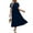 Navy Blue, variant on UVN Long Dresses for Women Summer Short Sleeve Casual Crewneck Maxi Dress with Pockets