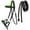 Black/Green, variant on Horse Western Cob Leather Training Tack Bitless Sidepull Bridle w/ Reins 7711TL-C