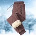 thumbnail image 2 of Breezora Weather Resistant Winter Pants with Thermal Plush Lining Textured Cotton Trousers Featuring Zippered Pockets for All Season Protection M Size Brick Red, 2 of 5