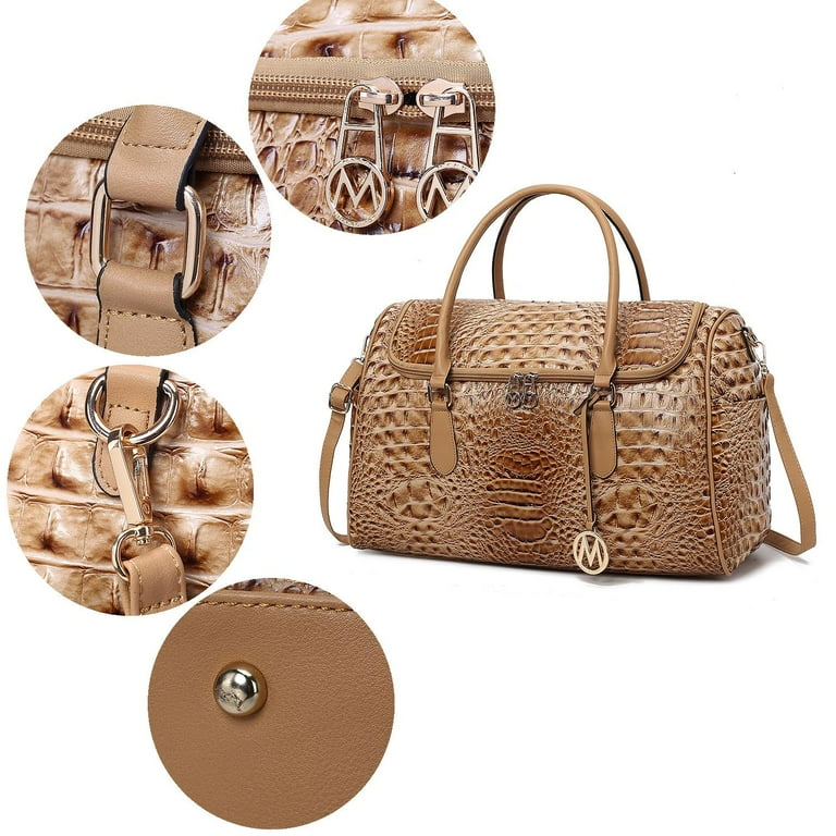 Conneli croc embossed duffel bag hotsell