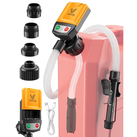 Bomba de transferencia de combustible VEECAP con autoapagado, 3,8 GPM, manguera de 130 cm