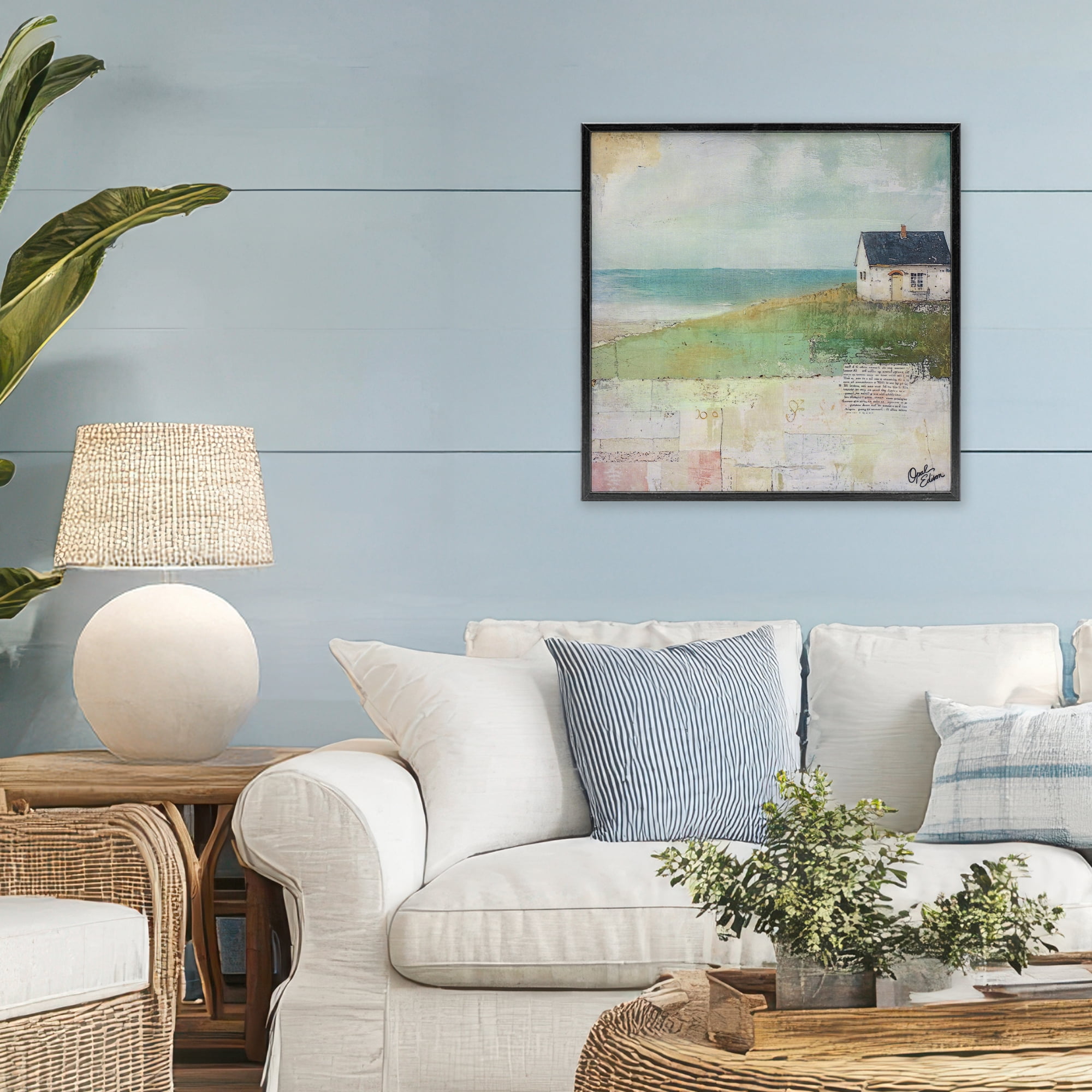 Stupell Industries Quiet Place By The Coast Black Framed Giclee Art, design by Opal Edison