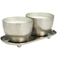 thumbnail image 5 of CosmoLiving by Cosmopolitan 2 Holder Silver Metal Campfire Scented Grid Patterned 10 oz 1 Wick Candle with White Wax, (Set of 2), 5 of 8