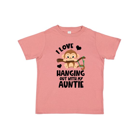 Inktastic Monkey I Love Hanging out with My Auntie Boys or Girls Toddler T-Shirt