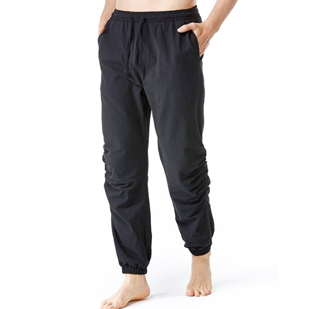 Pantalones largos para hombre, moda, sólidos, casuales, cintura elástica, bolsillos, pantalones deportivos, pantalones para hombre