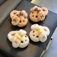 thumbnail image 3 of CUZIBR Kids House Slippers Girls Cute Rabbit Animal Fuzzy House Slippers Close Toe Warm Winter Cozy Indoor Shoes,Yellow,9-9.5 Years, 3 of 4