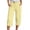 Yellow, variant on Bibifish Womens Pants Casual Solid Color Drawstring Elastic Waist Pocket Capri Sports Pants Comfortable Daily Wear Trousers With Pockets