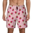 thumbnail image 3 of Uemuo Strawberries Pattern Mens Swim Trunks Quick Dry Board Shorts with Mesh Lining, Stretch Beach Shorts Quick Dry No-Chafing Board Shorts-Large, 3 of 9