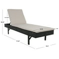 thumbnail image 3 of SAFAVIEH Cam Contemporary Modern Outdoor Patio Sunlounger, Black/Light Grey, 3 of 16