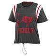 thumbnail image 2 of Women's WEAR by Erin Andrews Pewter Tampa Bay Buccaneers Cinched Colorblock T-Shirt, 2 of 3