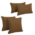 thumbnail image 1 of Double-corded Solid Outdoor Spun Polyester Throw Pillows with Inserts (Set of 4), Mocha, 1 of 2