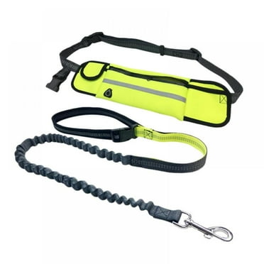 Hands Free Dog Leash with Zipper Pouch, Dual Padded Handles and Durable Bungee for Walking, Jogging and Running