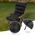 thumbnail image 3 of TOPCHANCES 2Pcs Adirondack Chair Cushions, Water Resistant Indoor Outdoor High Back Chair Cushion, Tufted Rocking Chair Cushion with Ties, Black, 3 of 9
