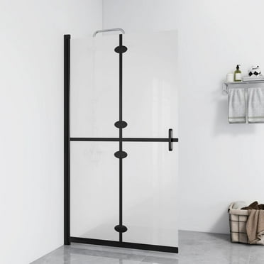 vidaXL Foldable Walk-in Shower Wall Frosted ESG Glass 47.2"x74.8"