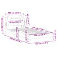 thumbnail image 4 of vidaXL Bed Frame with LED Lights White 100x190 cm Faux Leather, 4 of 5
