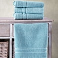 thumbnail image 2 of Hammam Linen Cotton Towels & Washcloths, Light Blue, 8 Count, 2 of 7